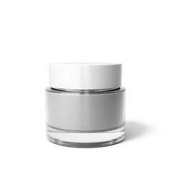 blank cosmetic cream jar with transparent background. 3D render.