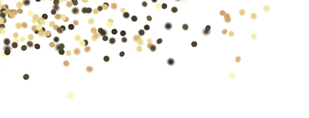 Glittering confetti on a transparent background. Holiday, birthday and Christmas decoration