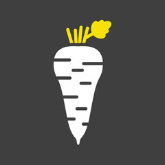 Parsnip root isolated vector icon. Vegetable sign