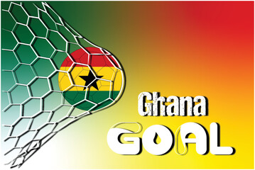 Ghana Soccer Ball On Net. Qatar World Cup 2022
