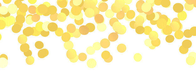 Golden serpentine confetti on transparent background. luxury isolated