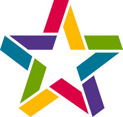 Star ribbon symbol in rainbow colors