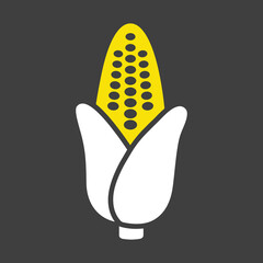 Corncob isolated vector glyph icon. Vegetable sign