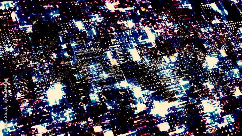 Poster abstract circuit board with moving signals. motion. concept of cyber technologies.