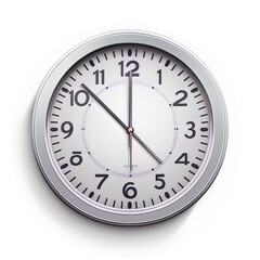 New 3d clock icon,wall clock isolated on white background