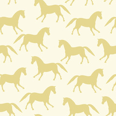 Wild west vector seamless pattern with horses.