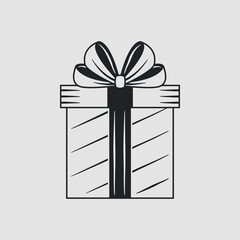 Christmas gift box. Gift box icon isolated on white background. Vector illustration
