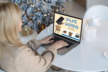 laptop, online shopping concept, App.