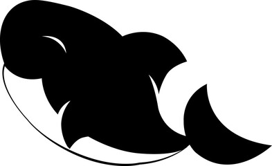 shark. cartoon logo. vector illustration. black and white - 545768625