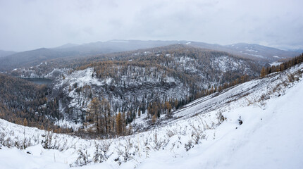 View of Ulagan Highlands in Altay mountains