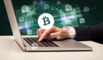 business hand working in stock market