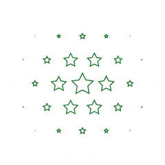 Green Metallic Halftone Decorative Stars Festive
