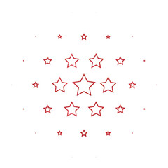 Red Metallic Halftone Decorative Stars Festive