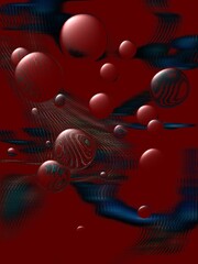 3D abstraction of a figure on a colored background