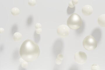 3d render of beautiful white shiny droplets of face serum for your beauty project