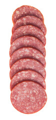Sausage cut isolated on white background.