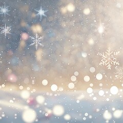 Fototapeta na wymiar Decorative christmas background with bokeh s and snowflakes.