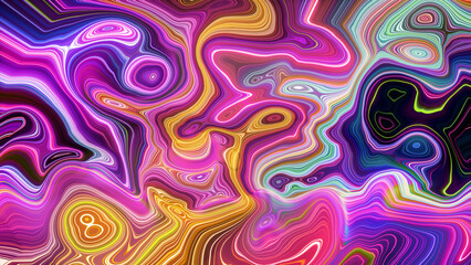 3d render, abstract colorful background, modern wallpaper with lines distortion
