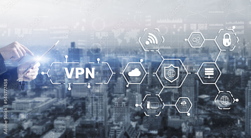 Poster virtual private network vpn. provides privacy, anonymity and security to users by creating a private