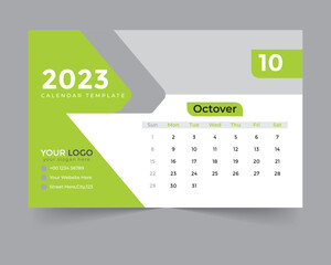 desk calendar template for new year 2023