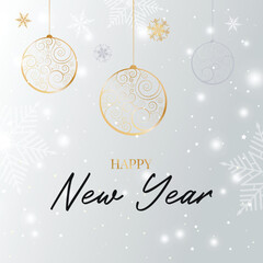 Christmas greeting card with christmas balls