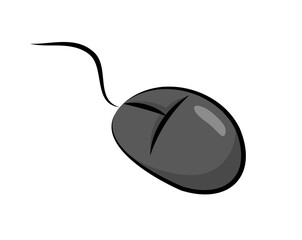 Czarna mysz komputerowa ilustracja - obrazy, fototapety, plakaty