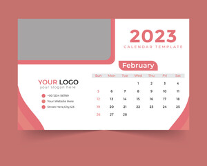 desk calendar template for new year 2023