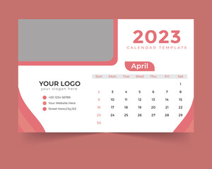 desk calendar template for new year 2023