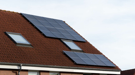 Fototapeta premium solar panels on roof