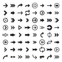 Arrow icons. Simple directional pictogram arrows.