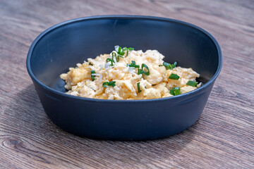 scrambled eggs with fresh green onions