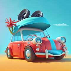 Fun car 3D Illustration