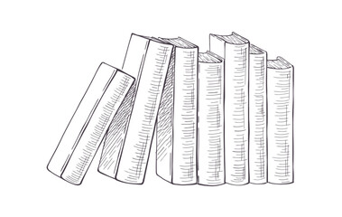 Books vector hand drawn illustration sketch style