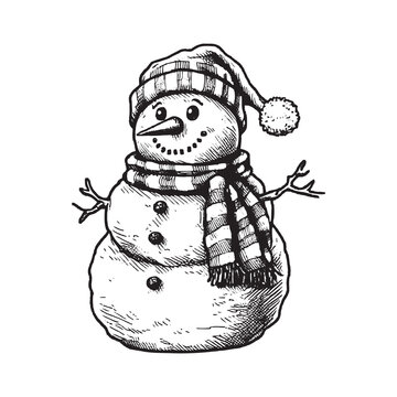 Hand drawn snowman