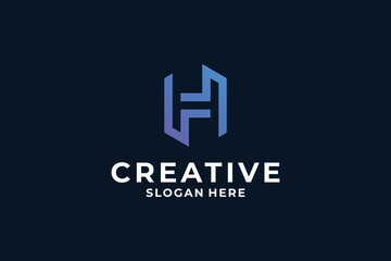 Abstract letter H logo design with creative combination.