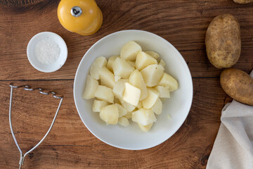 Boiled Potatoes Ready for Mashing