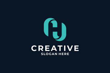 Simple letter H logo design template.