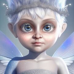 Cute Snow Fairy / Winter Fairy with Large Eyes