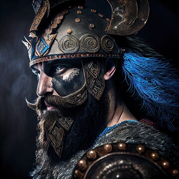 Digitally Generated Portrait Of Viking Warrior