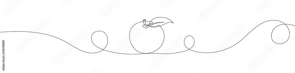 Aufkleber continuous line drawing of apple. the apple one line icon. one line drawing background. vector illus