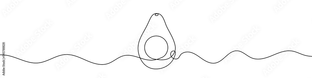 Poster avocado one line icon. one line drawing background. continuous line drawing of avocado. vector illus