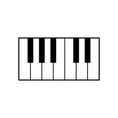 Fototapeta premium Piano keys icon. Black piano logo on white background. Vector illustration