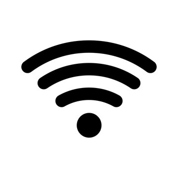 Wireless connect icon. Signal icon in flat design. Black symbol of internet connection. Vector illustration.