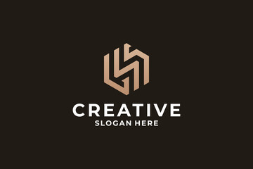 Fototapeta premium Abstract symbol letter N logo design, Initial N with monogram concept.