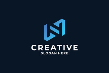Initial letter N logo design inspiration.