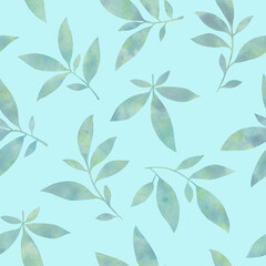 Composition of leaves folded into a seamless pattern, Ready background for design