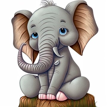 cute elephant seated