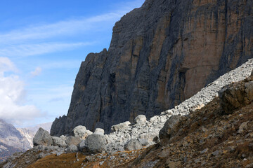 Autumn landscape in the Dolomites, Italy, Europe