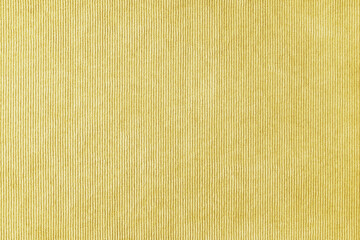 Texture background of velours yellow fabric. Upholstery velveteen texture fabric, corduroy...
