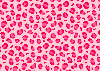 Seamless pattern. Leopard pink spots on a pink background, fashionable leopard pattern.